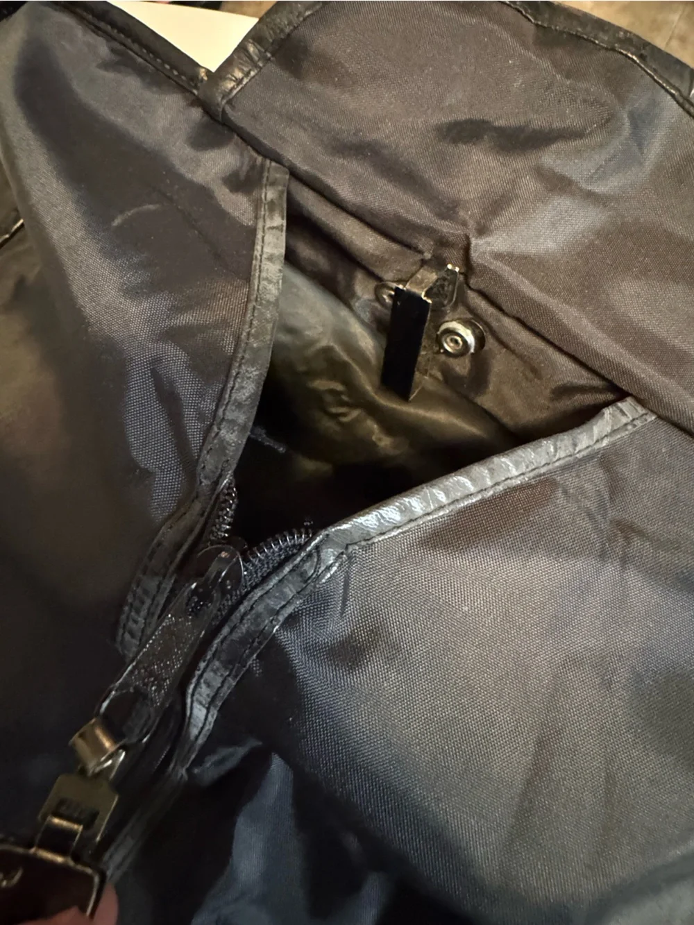 Vintage Aged Classic Black Vegan Leather Garment Duffel Bag for Men